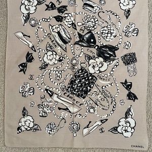 Chanel Vintage Cotton Scarf Cambon from 1993 Collection